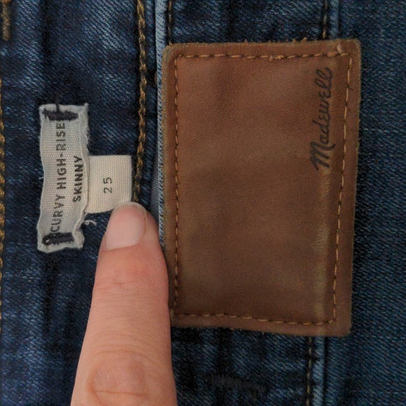 SOLD Madewell Curvy High Rise Skinny Jeans in Hayes Wash sz 25 Style K4312 - Picture 6 of 8